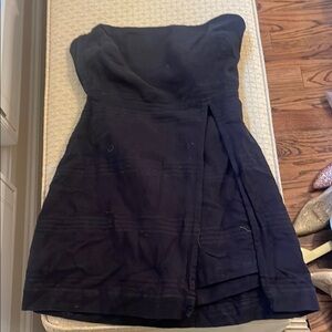 Free People Black Strapless romper with tie in back  size xs